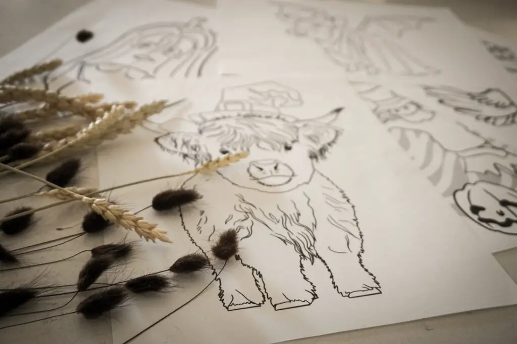 Highland Cow as Witch, Mummy Chicken, Bat Pig, Farm Animals in Costume.