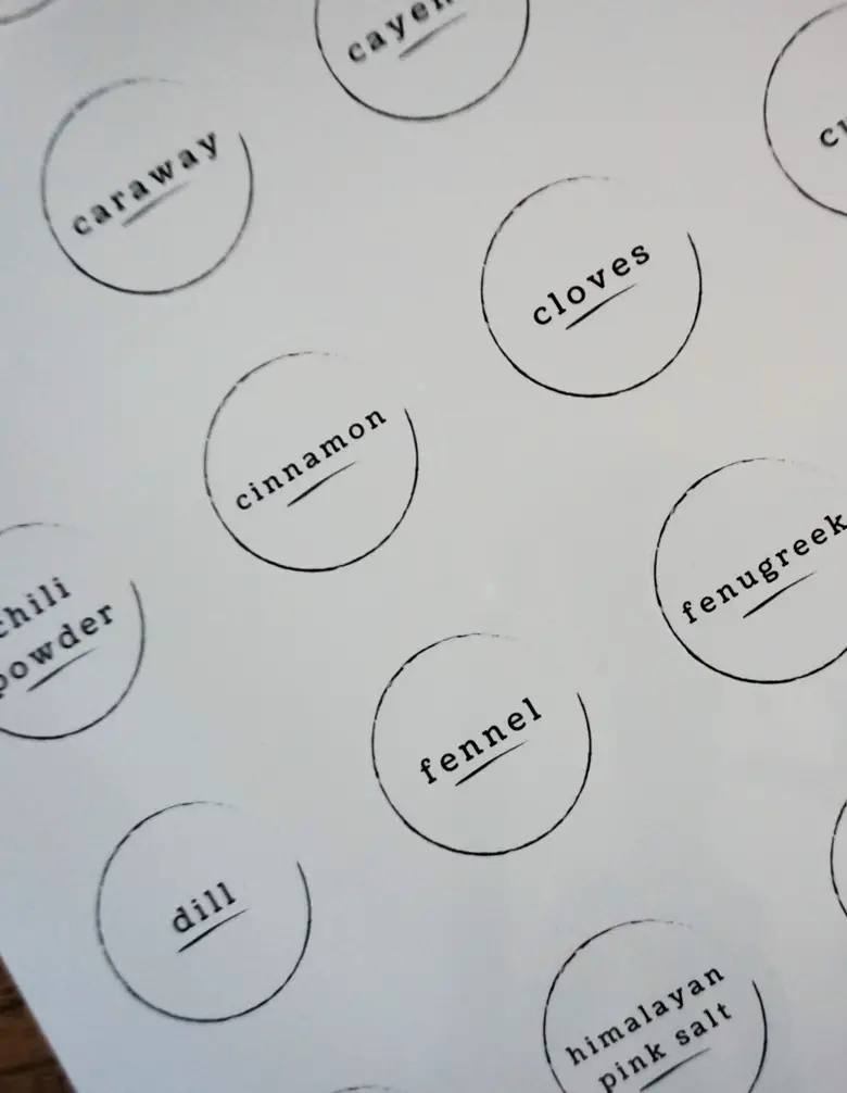 picture of the labels printed on sticker paper