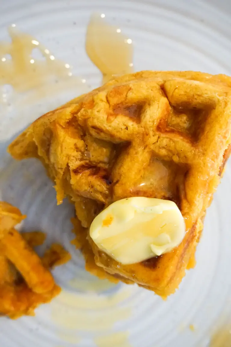 Sourdough Discard Sweet Potato Waffles Using Thanksgiving Leftovers